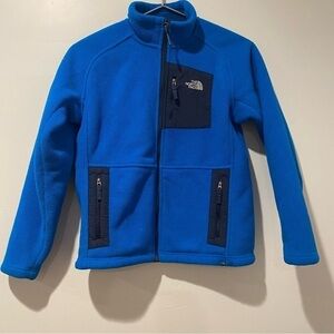 THE NORTH FACE Boys Blue Fleece Full Zip Jacket w/Zip Pockets Size Large…
